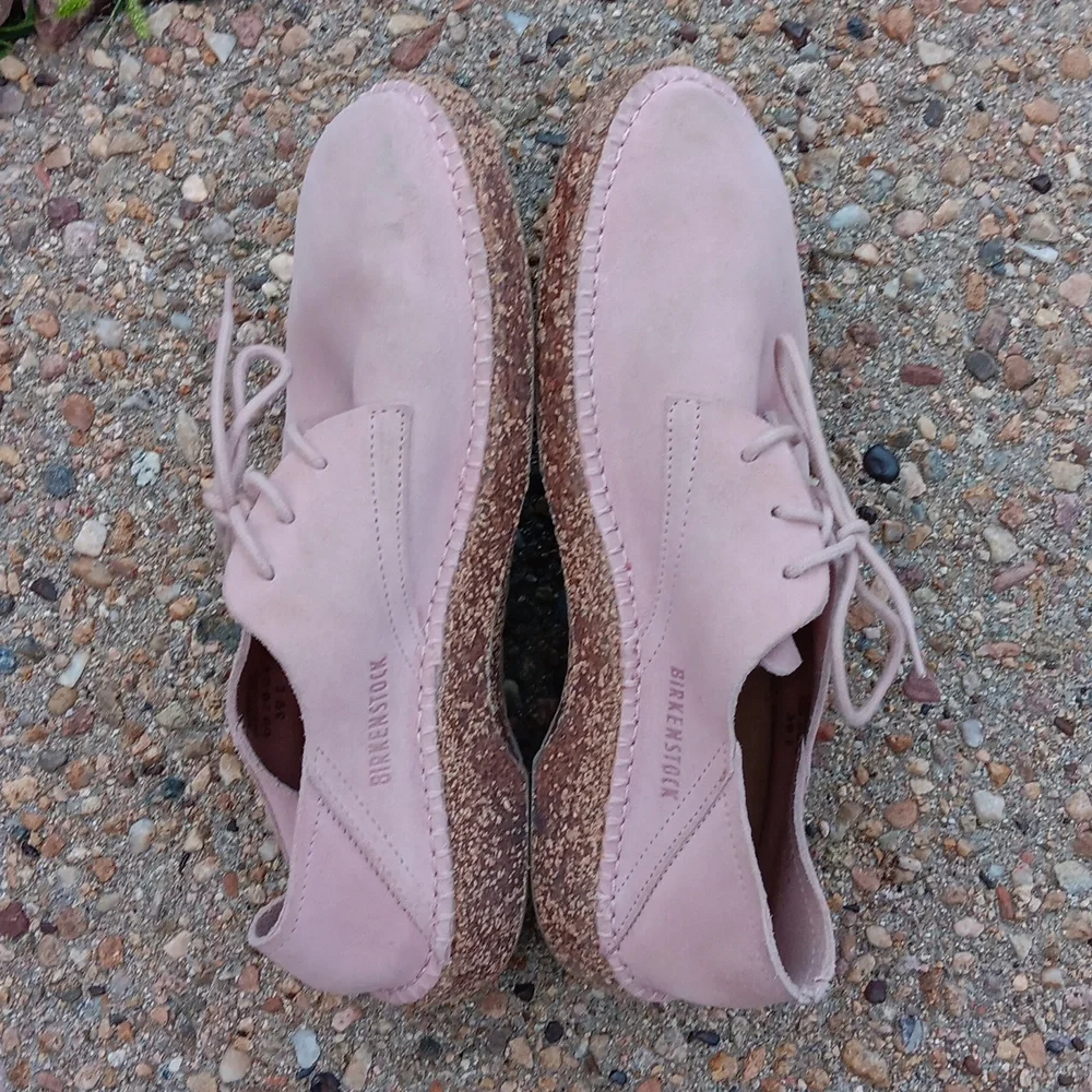 Birkenstock Gary pink suede leather lace up shoes women's 8 - Picture 5 of 12